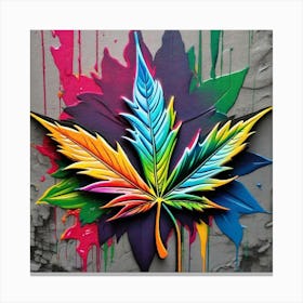 Colorful Marijuana Leaf 6 Canvas Print