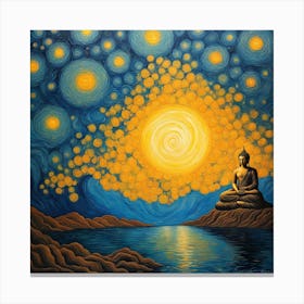 Buddha divine Starry Night Canvas Print