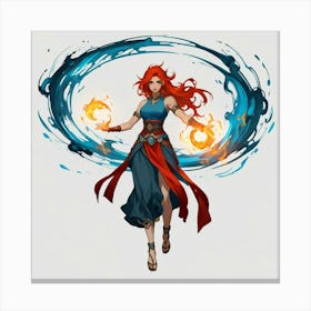 Elven Warrior The Magic of Watercolor: A Deep Dive into Undine, the Stunningly Beautiful Asian Goddess 1 Canvas Print