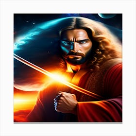 Jesus In Space Canvas Print