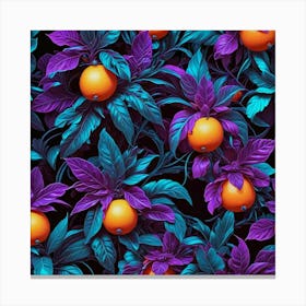 Seamless Pattern With Oranges Canvas Print