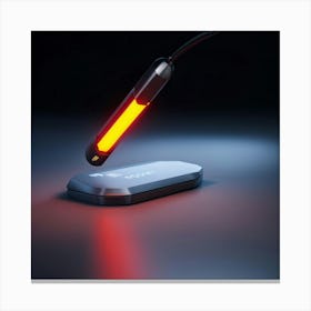 3d Model Of Computer Pointer In Mid Glow As If Clickable Hovering Over A Sleek Virtual Interface Wi (4) Canvas Print