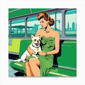 Beautiful Woman In Green Canvas Print