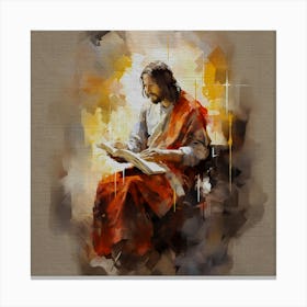 Jesus Reading The Bible Canvas Print