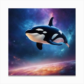 Orca Whale In Space 1 Canvas Print