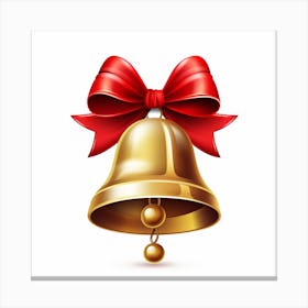 Christmas Bell With Red Ribbon 1 Canvas Print