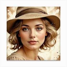 Portrait Of A Young Woman Canvas Print