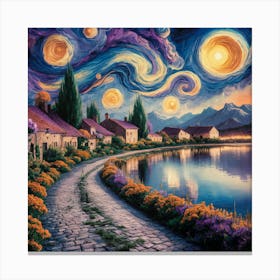 Dreamscape Pathway A Vibrant Landscape Inspired By Van Gogh (4) Canvas Print