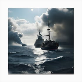 Naval Warfare - Ships at Sea 25 Canvas Print