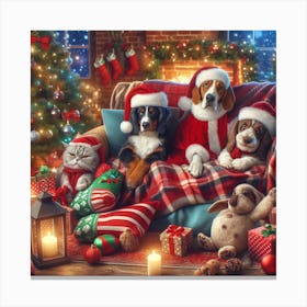Christmas Dogs Canvas Print