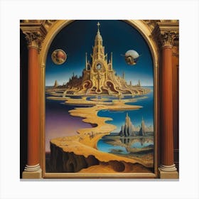 Dreamscapes, artwork that takes viewers on a whimsical journey through a surreal world. Art style_Salvador Dali Canvas Print