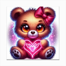 Teddy Bear With Heart 2 Canvas Print