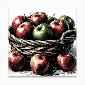 Basket of apples Canvas Print