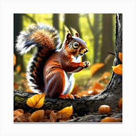 Squirrel In The Forest 378 Canvas Print