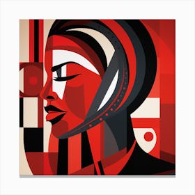 Woman In Red 4 Canvas Print