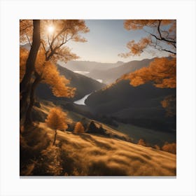 The Mesmerizing Golden Nature Canvas Print