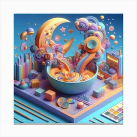 Fantasy Pastel World Canvas Print