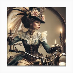 Victorian Biker Chick 2/4 Canvas Print