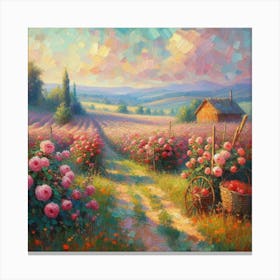 Roses In The Field Canvas Print