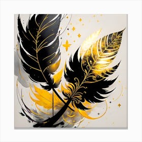 Gold Feathers Canvas Print