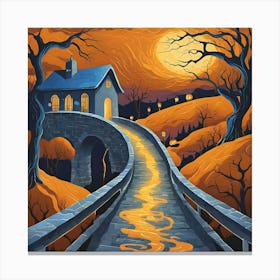 Halloween Night Picture Canvas Print