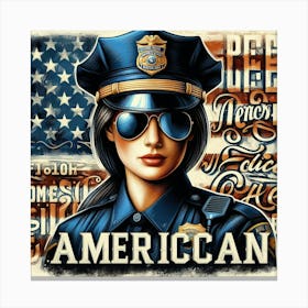 American Police Officer 6 Canvas Print