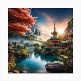 Chinese Village 3 Canvas Print