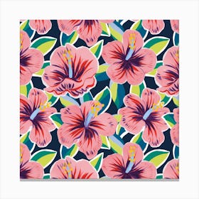 Hibiscus Print Square Canvas Print