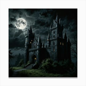 Dark Castle At Night Canvas Print