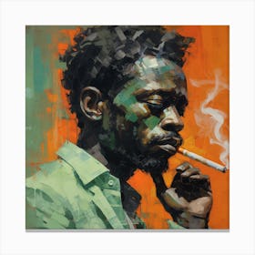 Man Smoking A Cigarette 3 Canvas Print