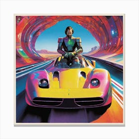 Man In The Yellow Car Canvas Print