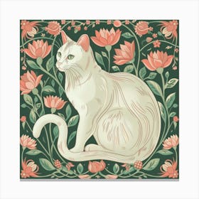 Cat With Flowers 11 Canvas Print