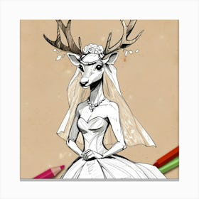 Deer Bride 10 Canvas Print