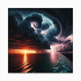 Storm Clouds Over The Ocean Canvas Print