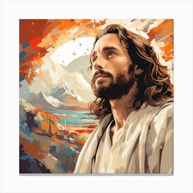 Jesus In The Mountains Canvas Print