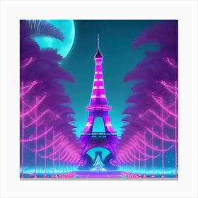 Eiffel Tower At Night Canvas Print