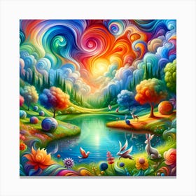 Colorful Landscape Painting Canvas Print