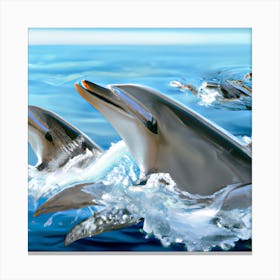 Beautiful Dolphins Canvas Print