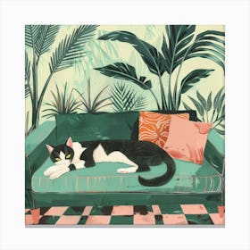 Cat On The Couch 4 Canvas Print