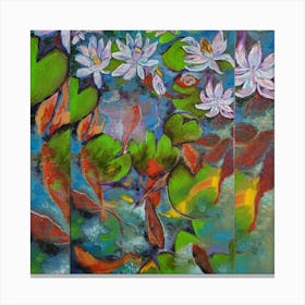 koi and lotuses Canvas Print