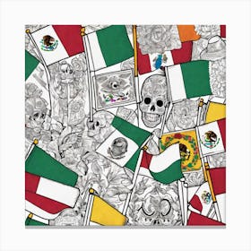 Mexican Flags Canvas Print