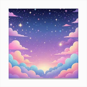 Sky With Twinkling Stars In Pastel Colors Square Composition 250 Canvas Print