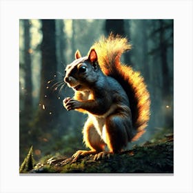 Squirrel In The Forest 39 Canvas Print