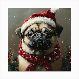 Christmas Pug 4 Canvas Print