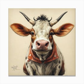 Cow Portrait 10 Canvas Print