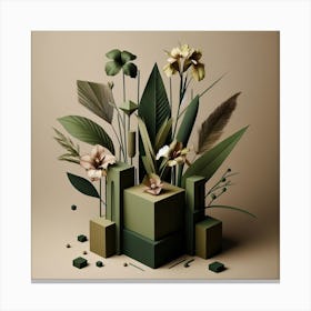 Geometric Art Jungle Bouquet 1 Canvas Print