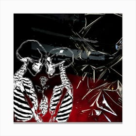 Skeleton Lovers Canvas Print