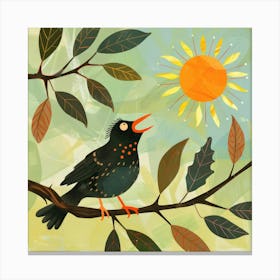 Bird On A Branch 20 Canvas Print