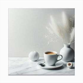 White Coffee Table 1 Canvas Print