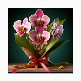 Orchids In A Vase 2 Canvas Print